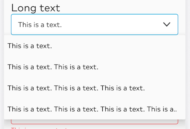 dropdown long expanded